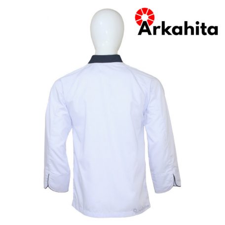 Baju Chef atau Baju Koki Lengan Panjang Putih Kombinasi 2 CL103-4